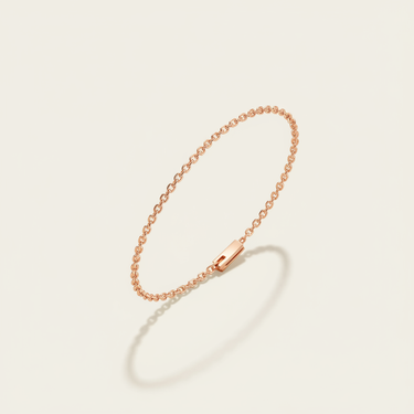 Minimal Chain Bracelet in Rose Gold — 45 Degree Angle Shot