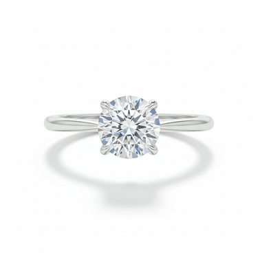 Solitaire Wedding Ring in White Gold – front hero shot