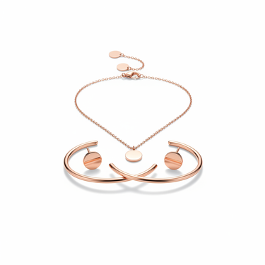 Everyday Jewelry Set in Rose Gold – front hero shot