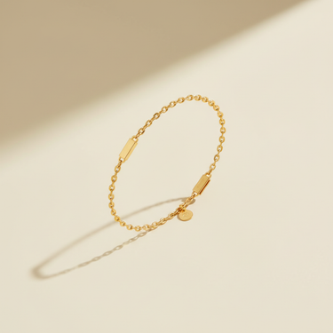 Minimal Chain Bracelet in Gold — 45 Degree Angle Shot
